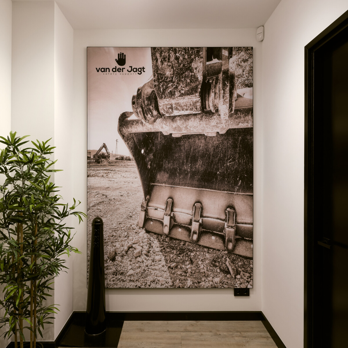 akoestische wall art van graafmachine