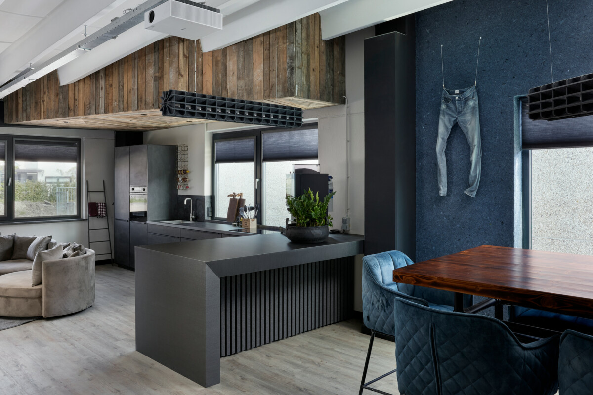 Denim pleister gemaakt van textiel vezels